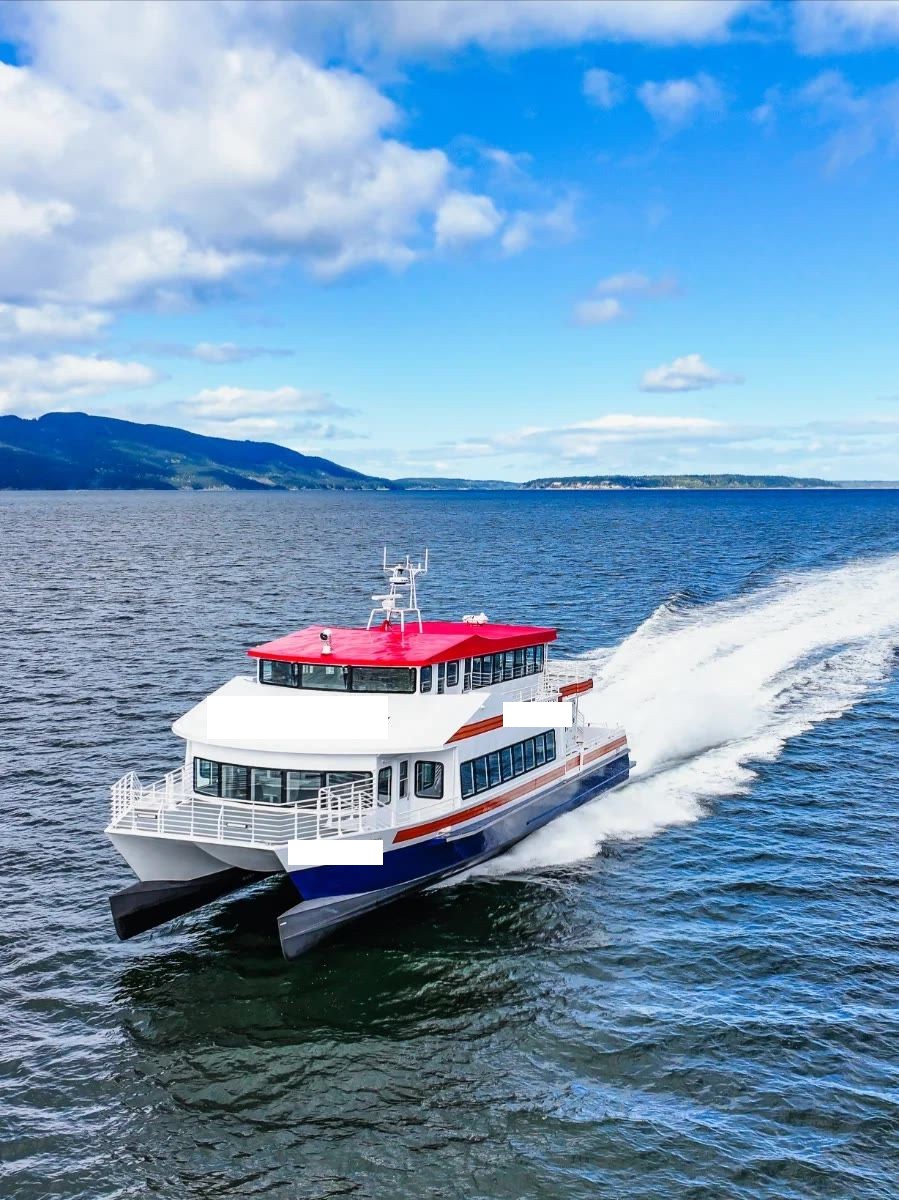 Aluminum catamaran passenger boat blue water pass