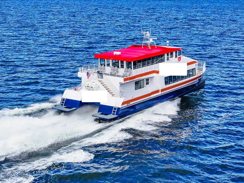 Aluminum catamaran passenger boat high-speed sea trial